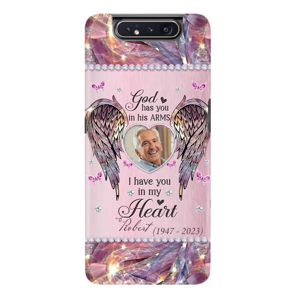 Custom Personalized Memorial Phone Case - Memorial Gift Idea For Family - Case For iPhone/Samsung - God Has You In His Arms