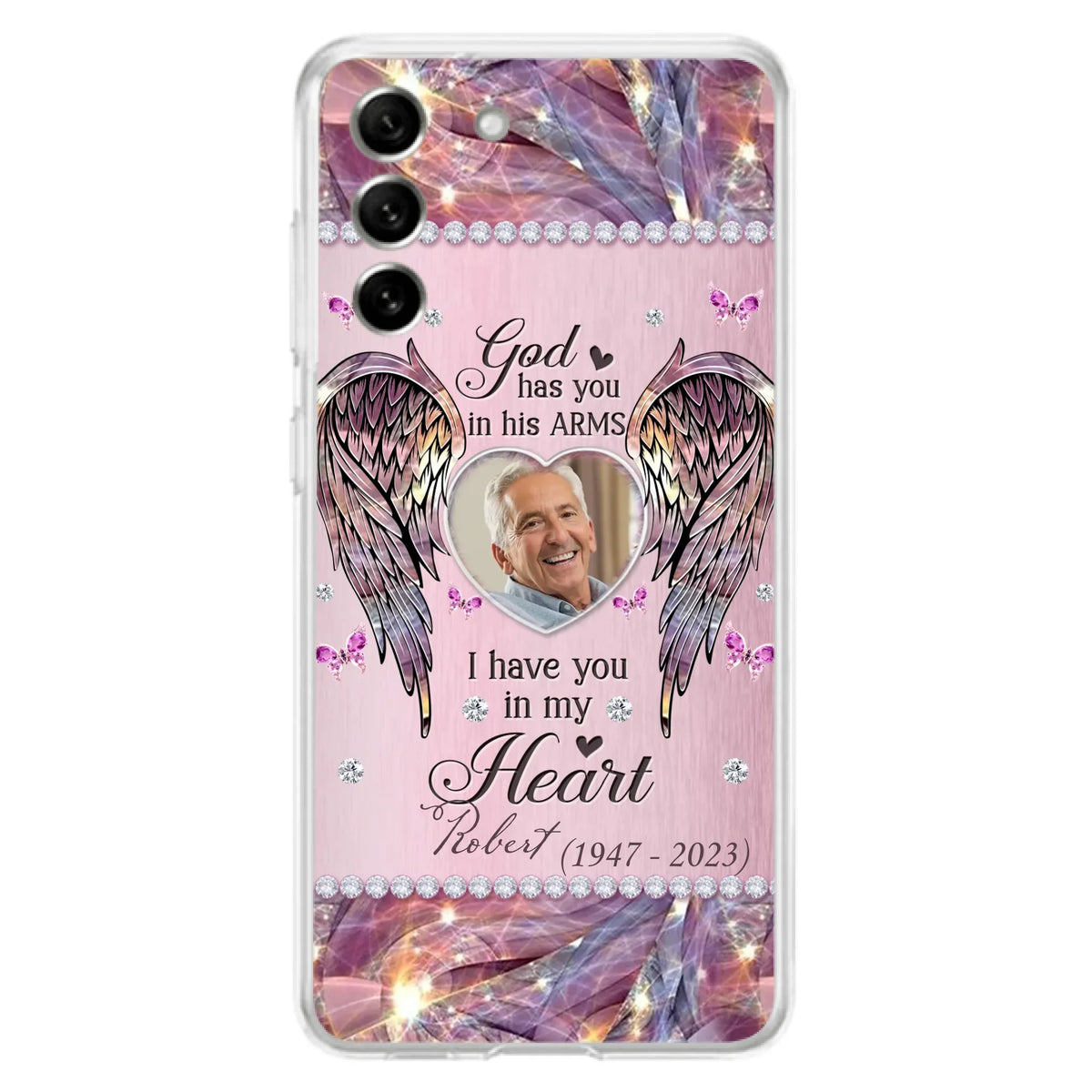 Custom Personalized Memorial Phone Case - Memorial Gift Idea For Family - Case For iPhone/Samsung - God Has You In His Arms