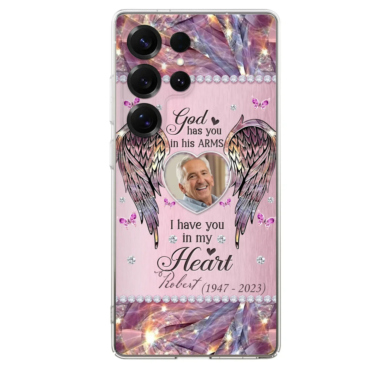Custom Personalized Memorial Phone Case - Memorial Gift Idea For Family - Case For iPhone/Samsung - God Has You In His Arms