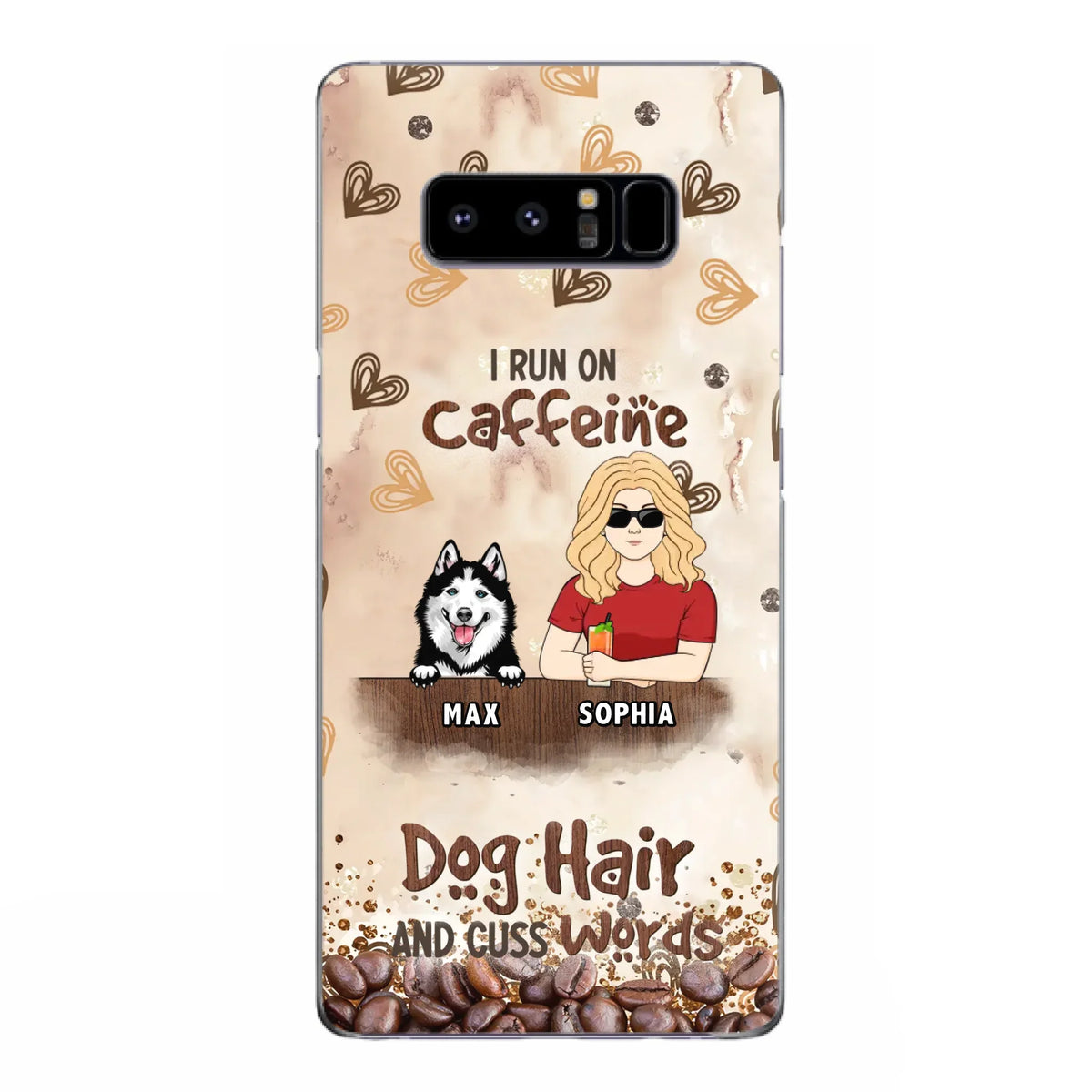 Personalized Pet Phone Case - Gift Idea For Dog/Cat/Horse Lovers - I Run On Caffeine Dog Hair And Cuss Words - Case For iPhone/Samsung