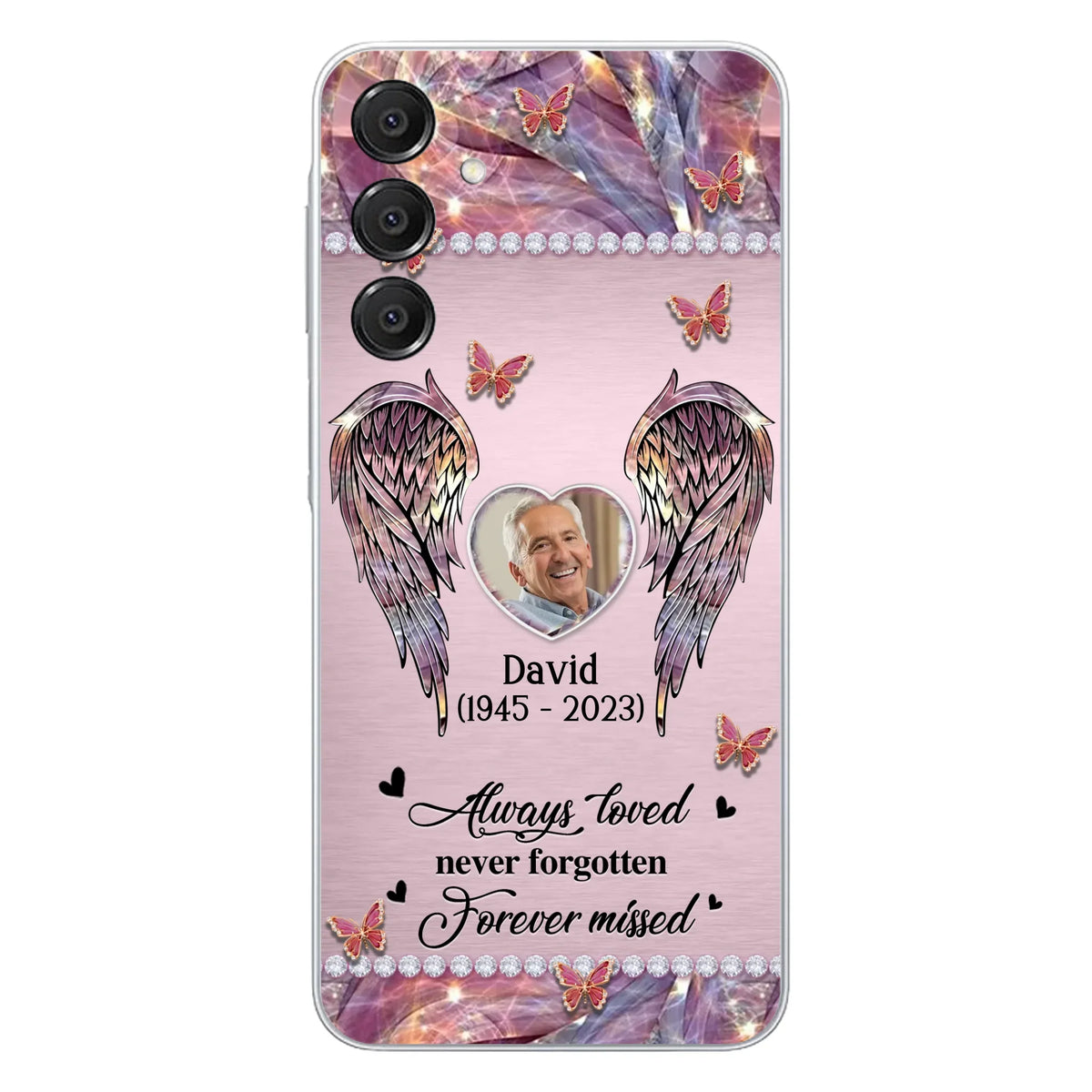 Custom Personalized Memorial Phone Case - Memorial Gift Idea For Family - Case For iPhone/Samsung - Always Loved Never Forgotten Forever Missed