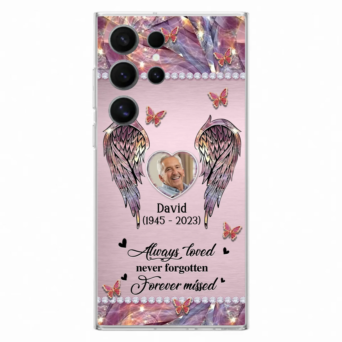 Custom Personalized Memorial Phone Case - Memorial Gift Idea For Family - Case For iPhone/Samsung - Always Loved Never Forgotten Forever Missed