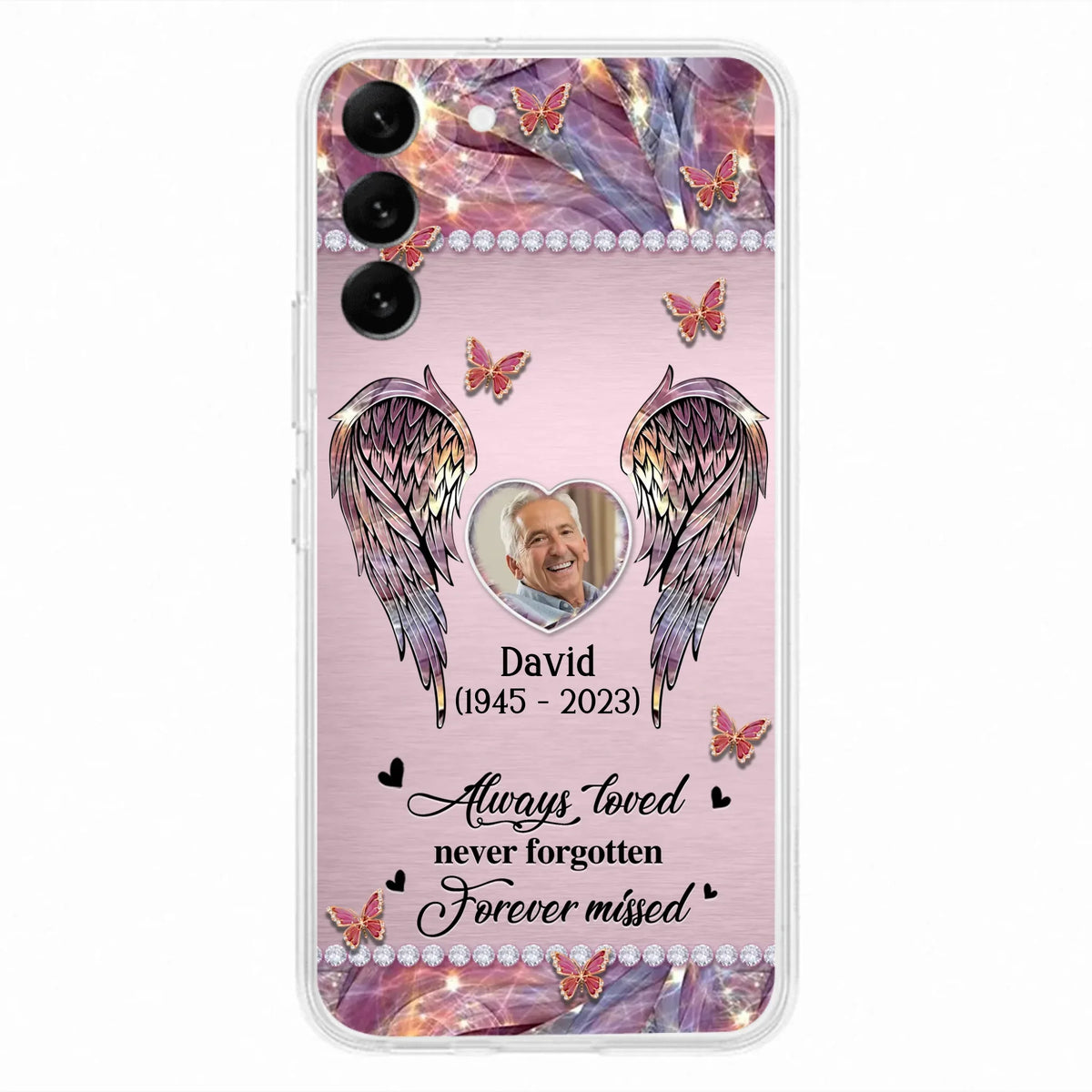 Custom Personalized Memorial Phone Case - Memorial Gift Idea For Family - Case For iPhone/Samsung - Always Loved Never Forgotten Forever Missed