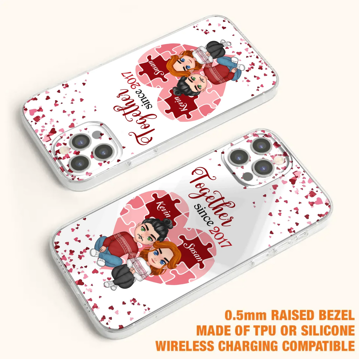 Custom Personalized Couple Phone Case - Gift Idea For Couple/Valentines Day - Together Since 2017 - Case For iPhone/Samsung