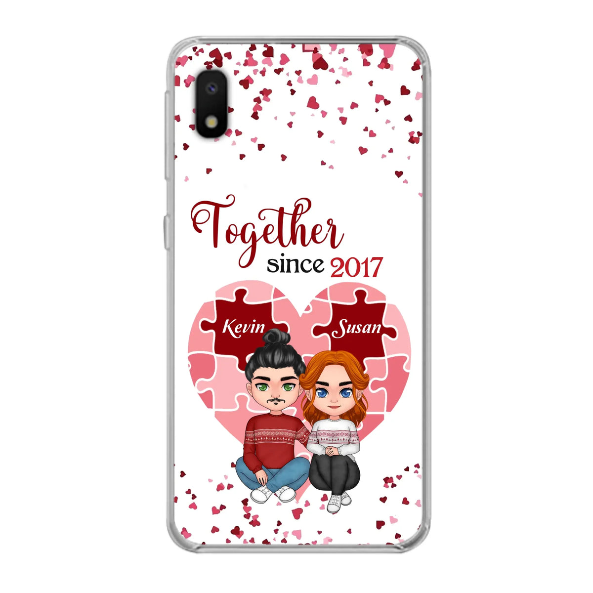 Custom Personalized Couple Phone Case - Gift Idea For Couple/Valentines Day - Together Since 2017 - Case For iPhone/Samsung