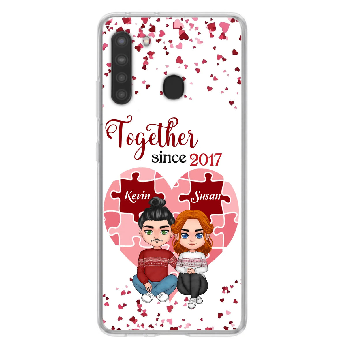 Custom Personalized Couple Phone Case - Gift Idea For Couple/Valentines Day - Together Since 2017 - Case For iPhone/Samsung