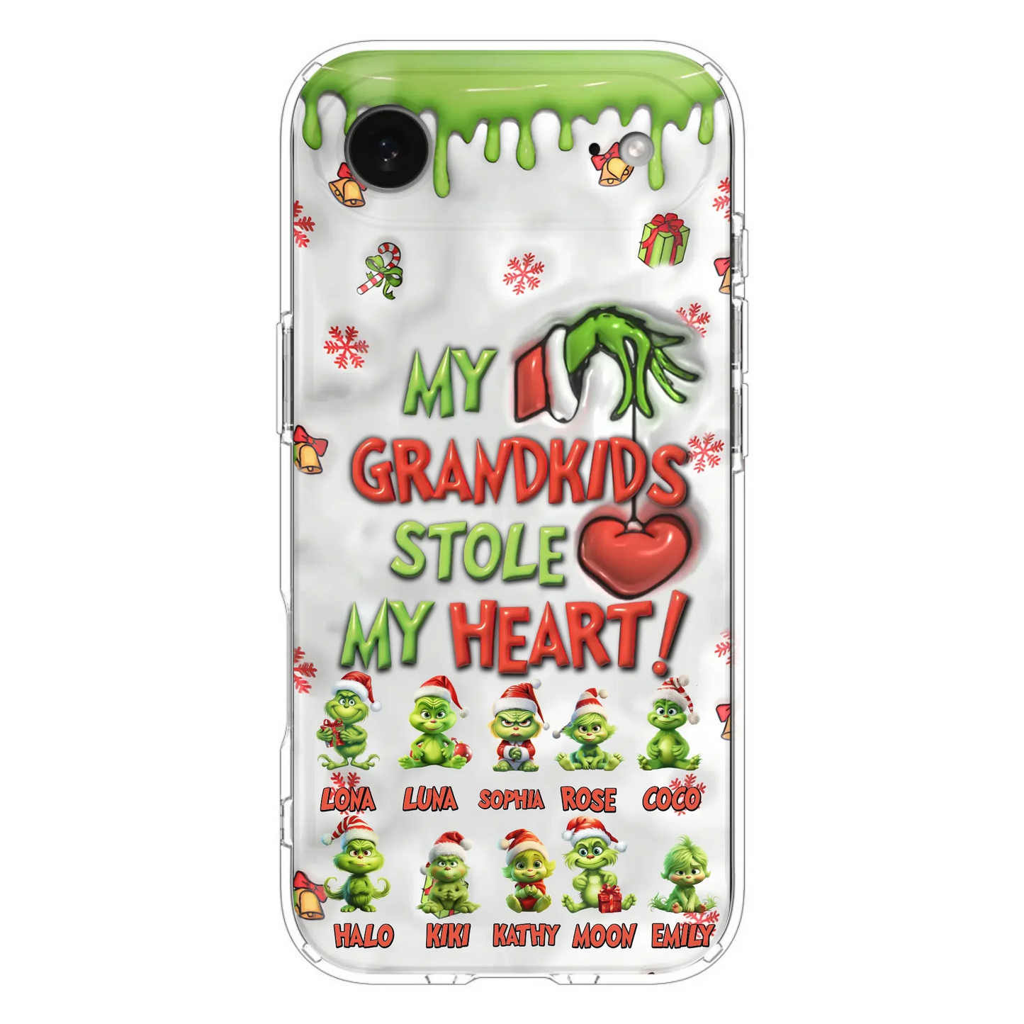 Custom Personalized Christmas Mama Grandkid Phone Case - Gift Idea For Grandkids - Upto 10 Kids - My Grandkids Stole My Heart - Case For iPhone/Samsung