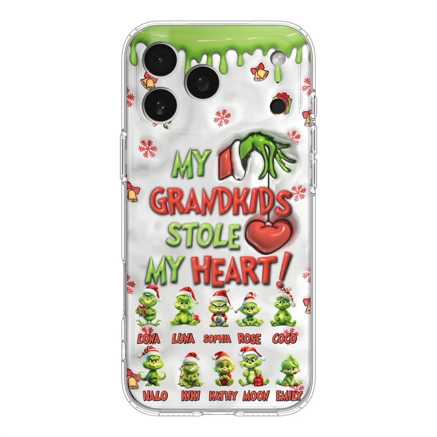 Custom Personalized Christmas Mama Grandkid Phone Case - Gift Idea For Grandkids - Upto 10 Kids - My Grandkids Stole My Heart - Case For iPhone/Samsung