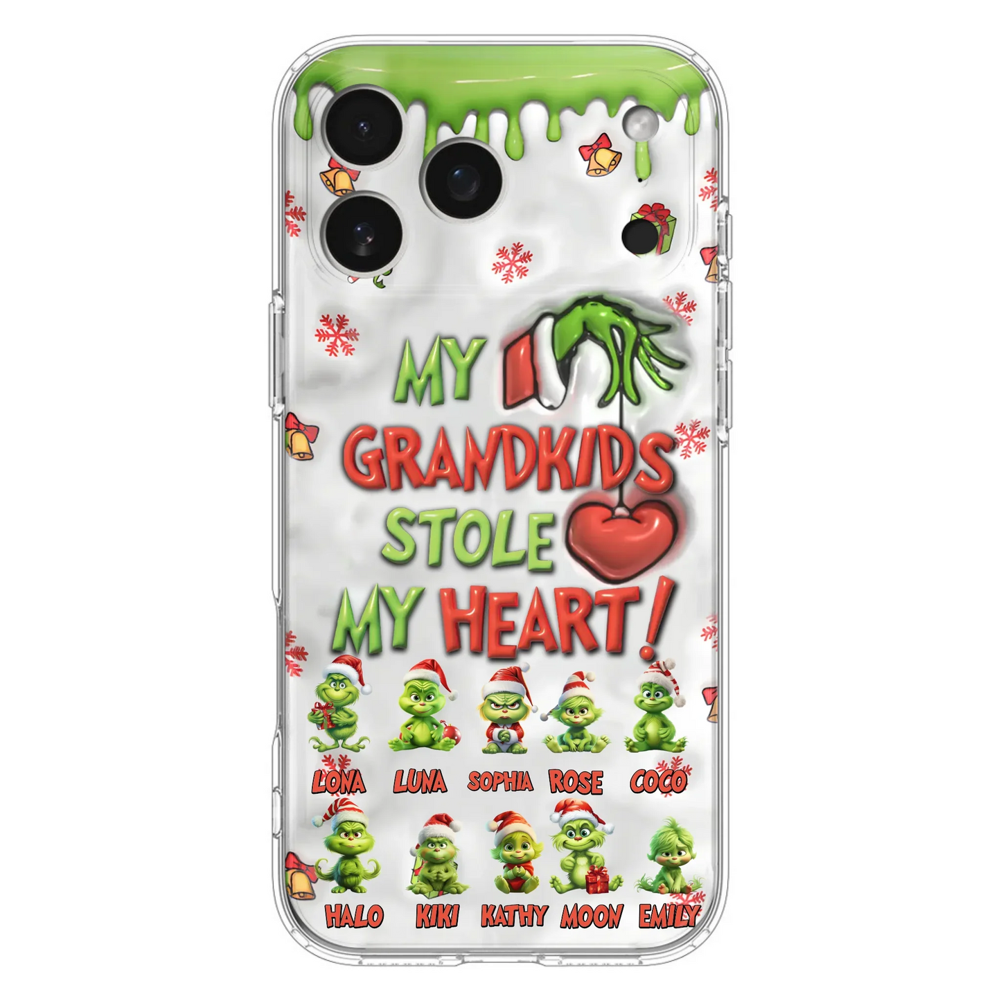 Custom Personalized Christmas Mama Grandkid Phone Case - Gift Idea For Grandkids - Upto 10 Kids - My Grandkids Stole My Heart - Case For iPhone/Samsung