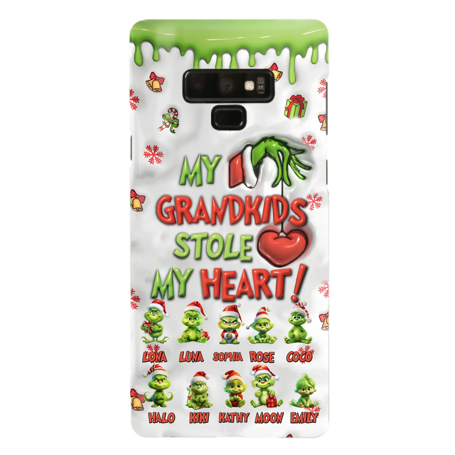 Custom Personalized Christmas Mama Grandkid Phone Case - Gift Idea For Grandkids - Upto 10 Kids - My Grandkids Stole My Heart - Case For iPhone/Samsung