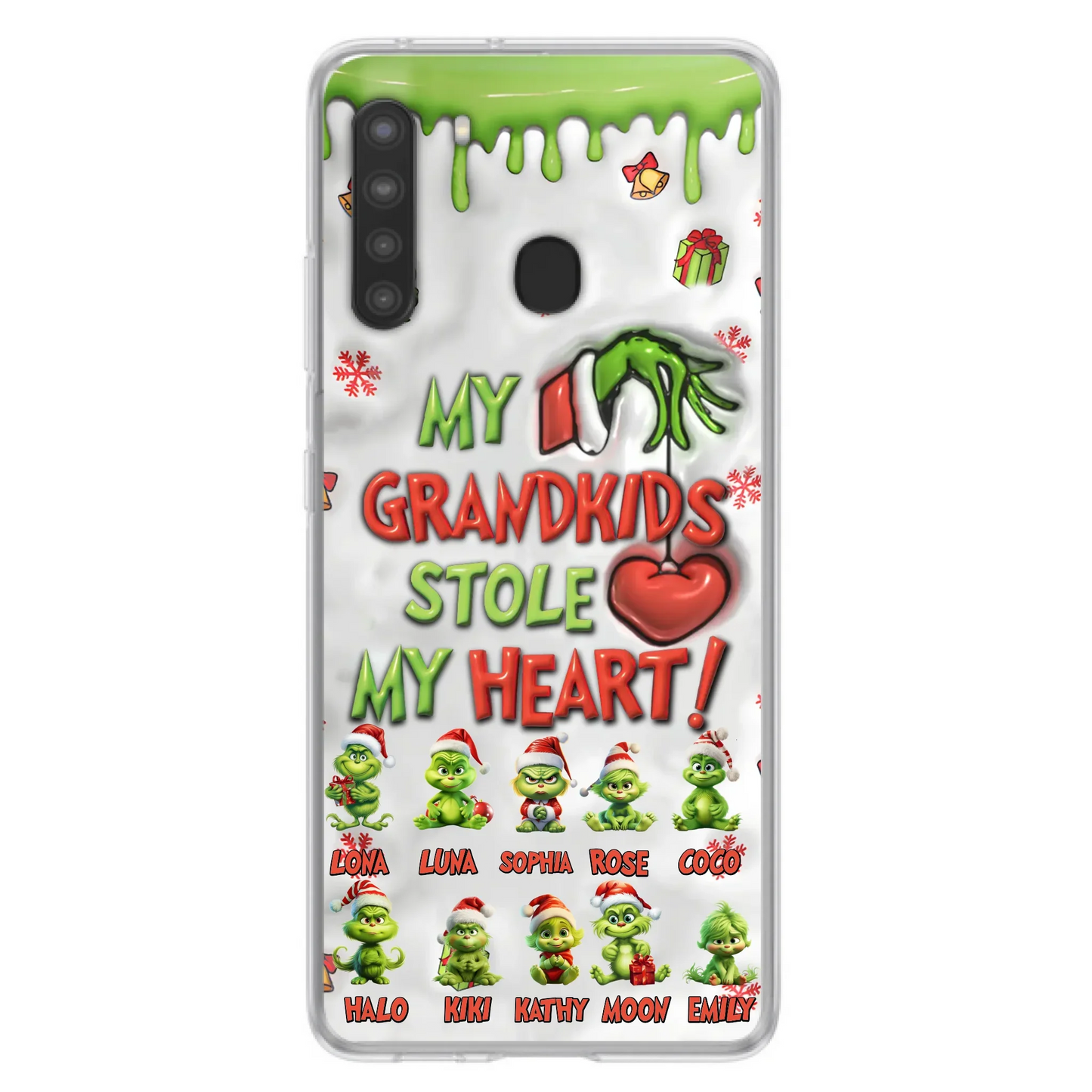 Custom Personalized Christmas Mama Grandkid Phone Case - Gift Idea For Grandkids - Upto 10 Kids - My Grandkids Stole My Heart - Case For iPhone/Samsung
