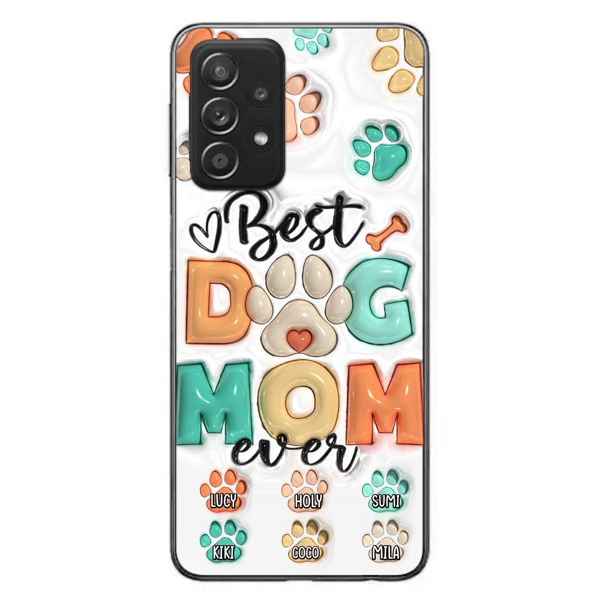 Personalized Dog Mom/Dad Phone Case - Gift Idea For Dog Owners/Lovers - Upto 6 Paws - Best Dog Mom Ever - Case For iPhone/Samsung