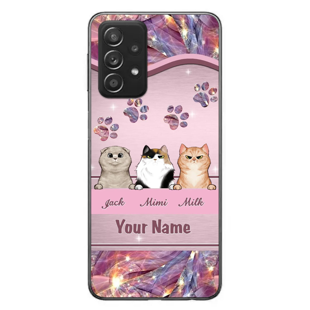 Custom Personalized Cat Phone Case For iPhone And Samsung - Gift Idea For Cat Lover - Up to 3  Cats