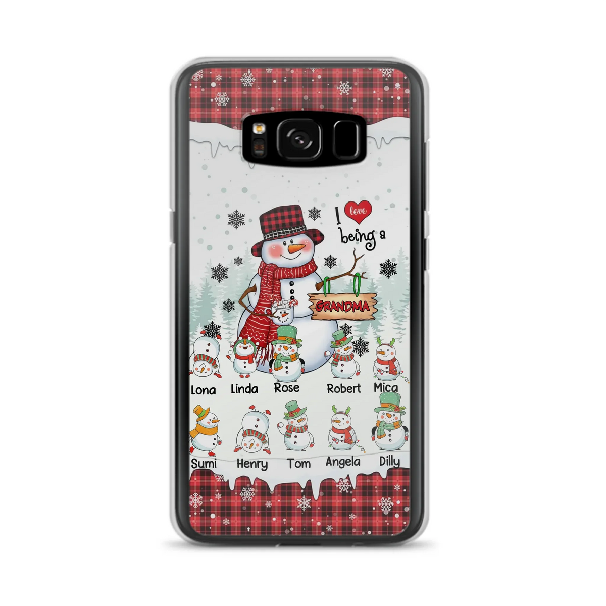 Personalized Snowman Christmas Grandma Phone Case - Christmas Gift Idea For Grandma - Up to 10 Kids - Case For iPhone/Samsung