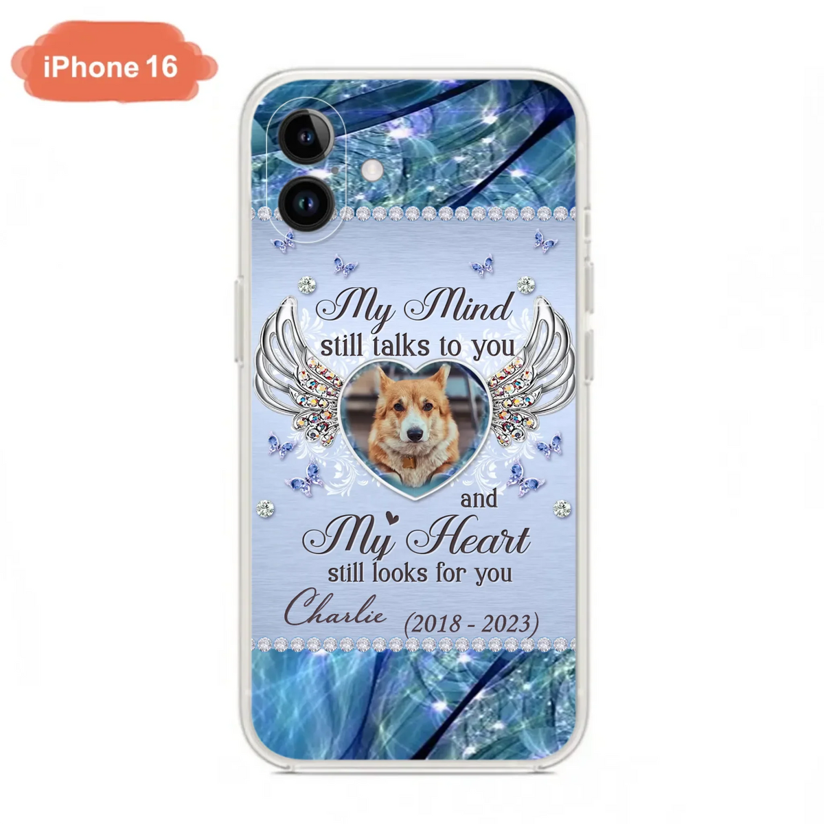 Personalized Memorial Pet Phone Case - Upload Photo - Memorial Gift Idea For Pet Lovers - My Mind Still Talks To You - Case For iPhone/Samsung