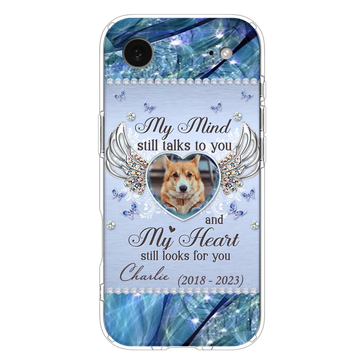 Personalized Memorial Pet Phone Case - Upload Photo - Memorial Gift Idea For Pet Lovers - My Mind Still Talks To You - Case For iPhone/Samsung