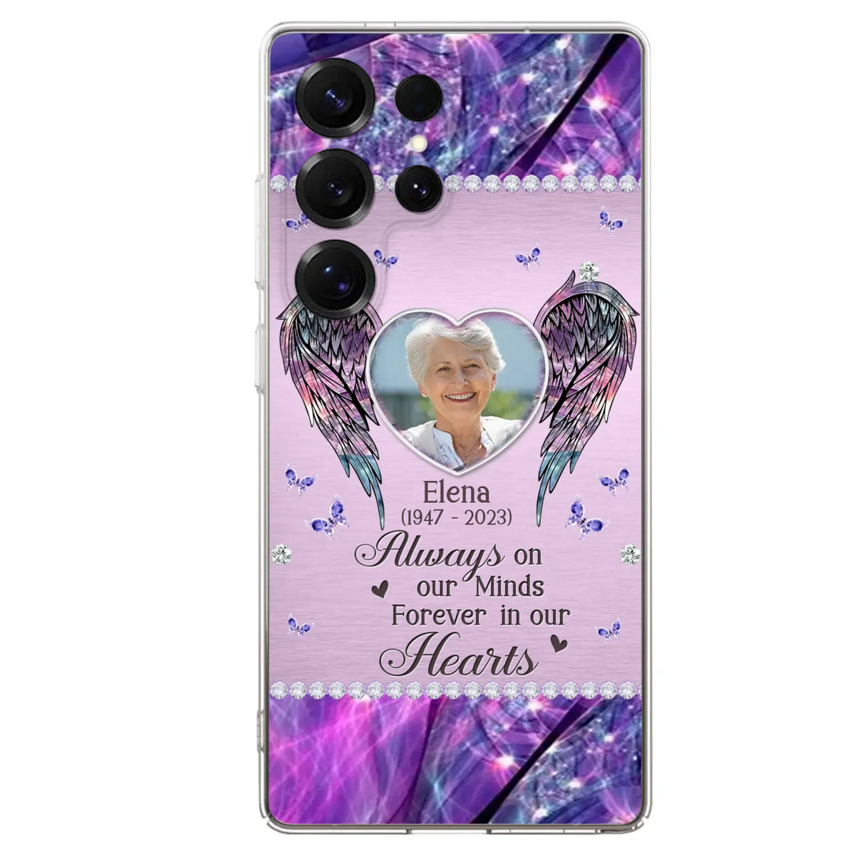Custom Personalized Memorial Phone Case - Memorial Gift Idea For Family - Case For iPhone/Samsung - Always On My Mind Forever In Our Hearts