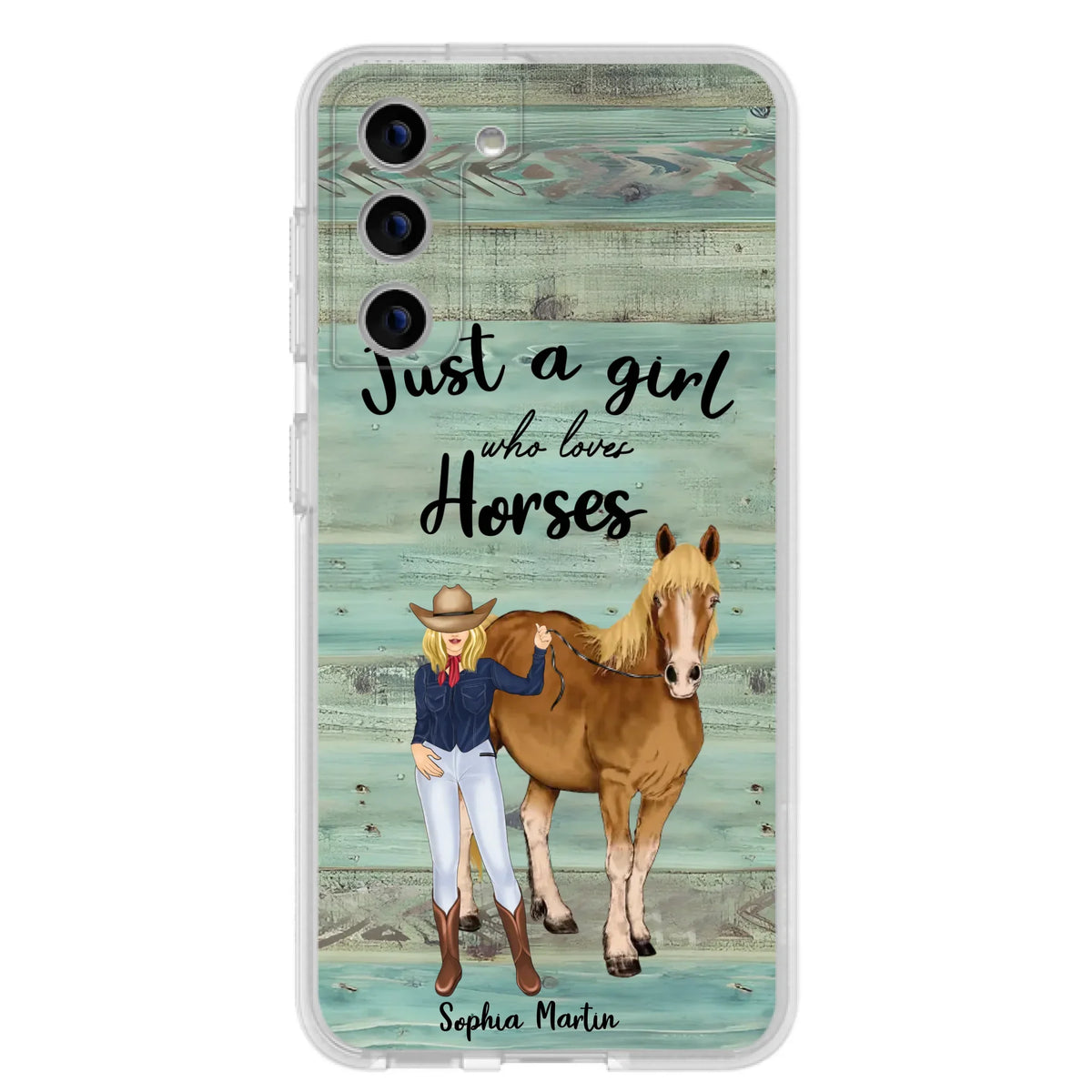 Custom Personalized Horse Lady Phone Case - Gift Idea For Horse Lovers - Just A Girl Who Loves Horses - Case For iPhone/Samsung