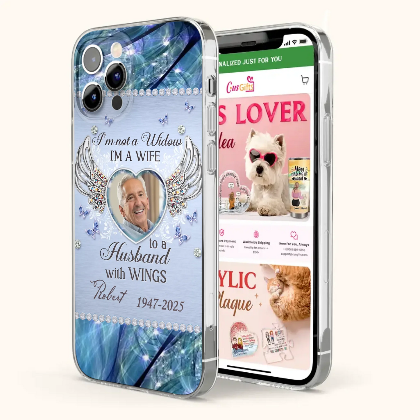 Custom Personalized Memorial Phone Case - Memorial Gift Idea For Family - Case For iPhone/Samsung - I'm Not A Widow
