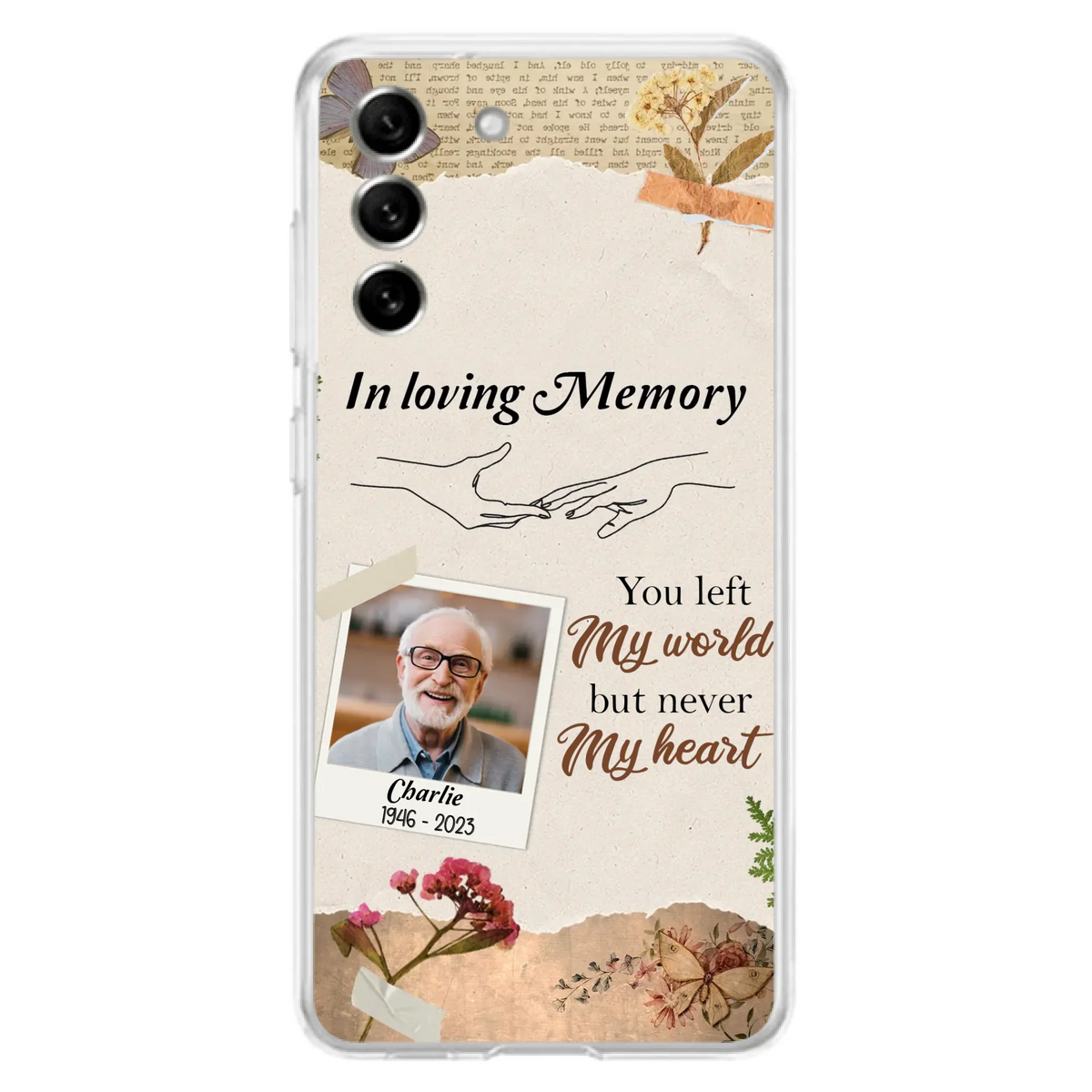 Custom Personalized Memorial Phone Case - Memorial Gift Idea For Family - Case For iPhone/Samsung - You Left My World But Never My Heart
