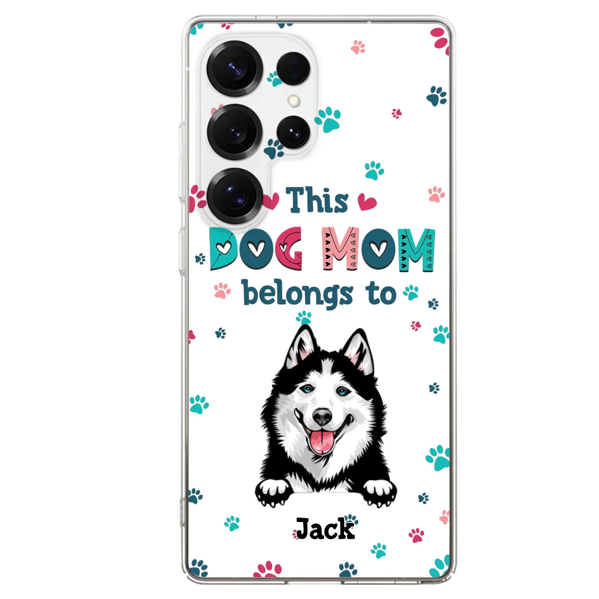 Custom Personalized Dog Phone Case For iPhone And Samsung - Gift Idea For Dog Lover - Up to 6 Dogs - This Dog Mom Belongs To