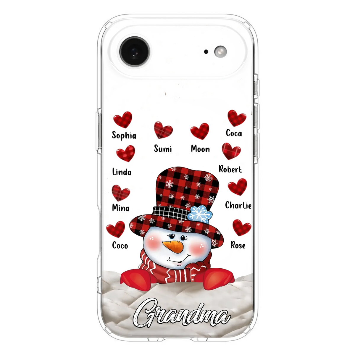 Personalized Snowman Grandma Phone Case - Christmas Gift Idea For Grandma - Up to 10 Kids - Case For iPhone/Samsung