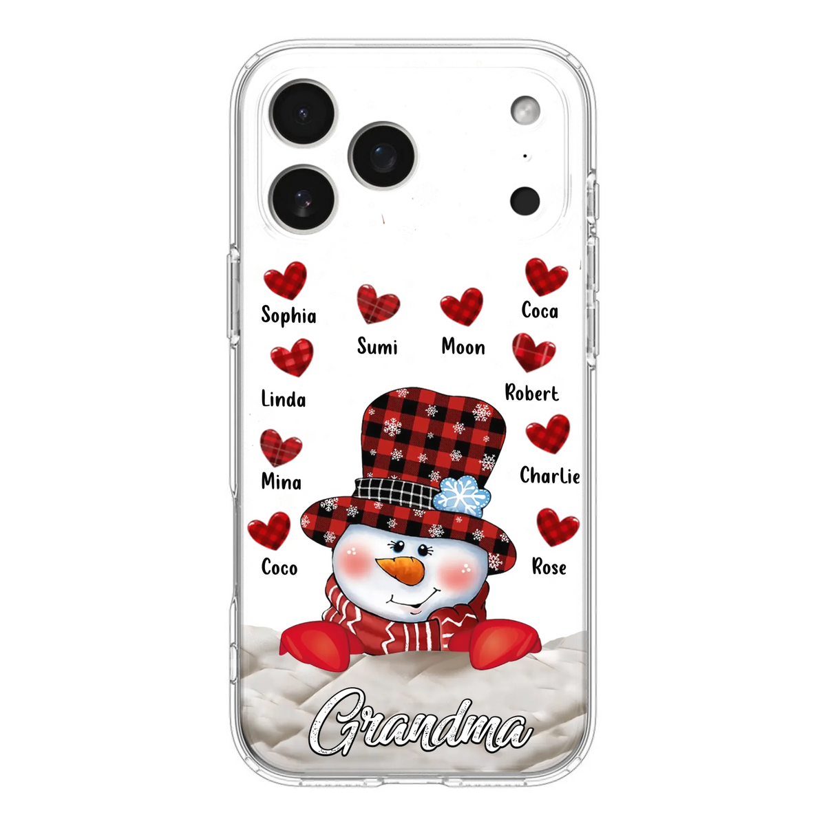 Personalized Snowman Grandma Phone Case - Christmas Gift Idea For Grandma - Up to 10 Kids - Case For iPhone/Samsung