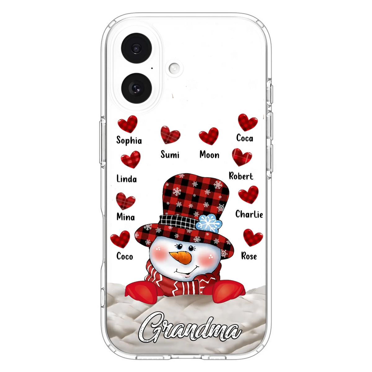 Personalized Snowman Grandma Phone Case - Christmas Gift Idea For Grandma - Up to 10 Kids - Case For iPhone/Samsung
