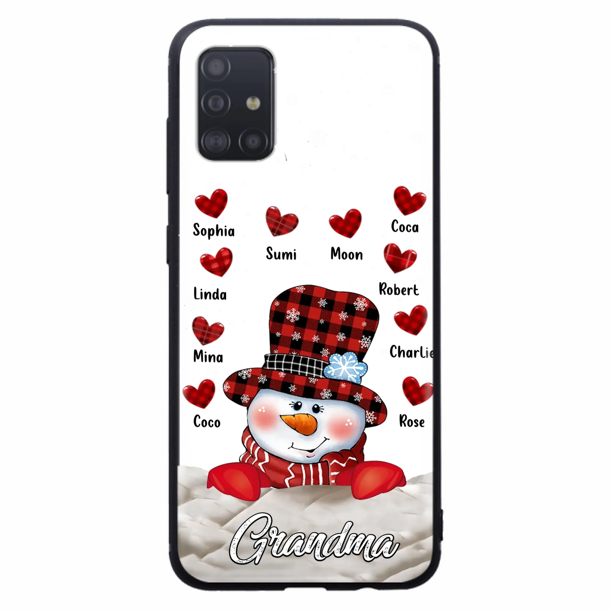 Personalized Snowman Grandma Phone Case - Christmas Gift Idea For Grandma - Up to 10 Kids - Case For iPhone/Samsung