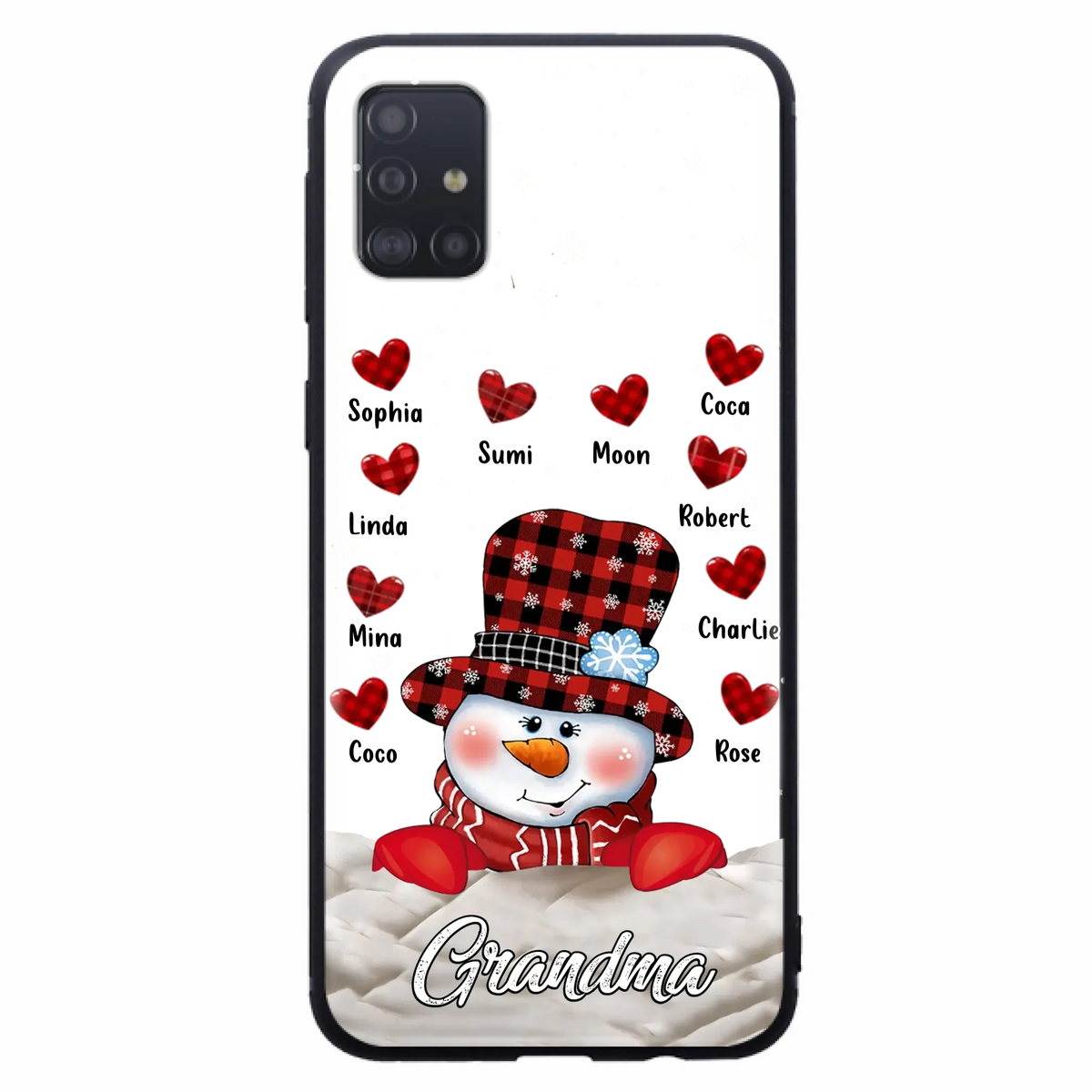 Personalized Snowman Grandma Phone Case - Christmas Gift Idea For Grandma - Up to 10 Kids - Case For iPhone/Samsung