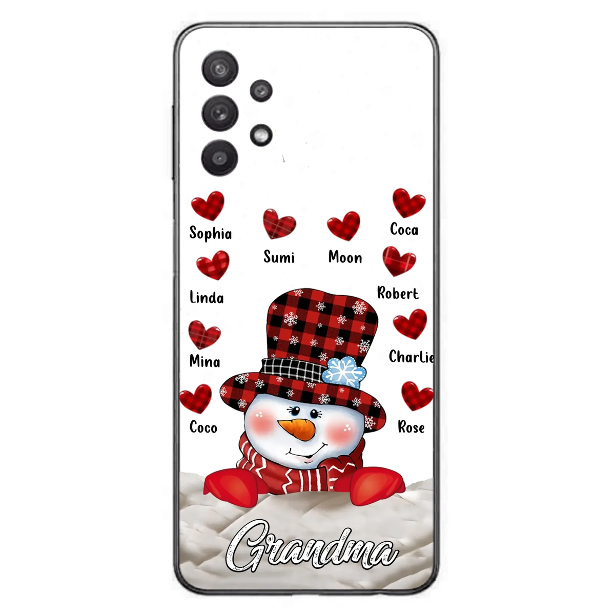 Personalized Snowman Grandma Phone Case - Christmas Gift Idea For Grandma - Up to 10 Kids - Case For iPhone/Samsung