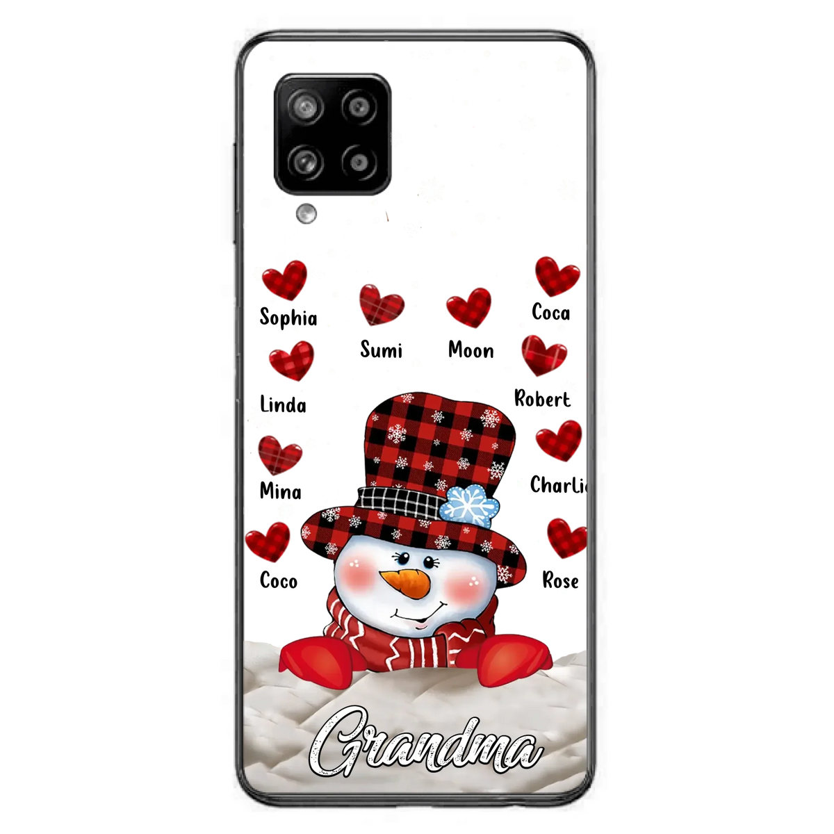 Personalized Snowman Grandma Phone Case - Christmas Gift Idea For Grandma - Up to 10 Kids - Case For iPhone/Samsung