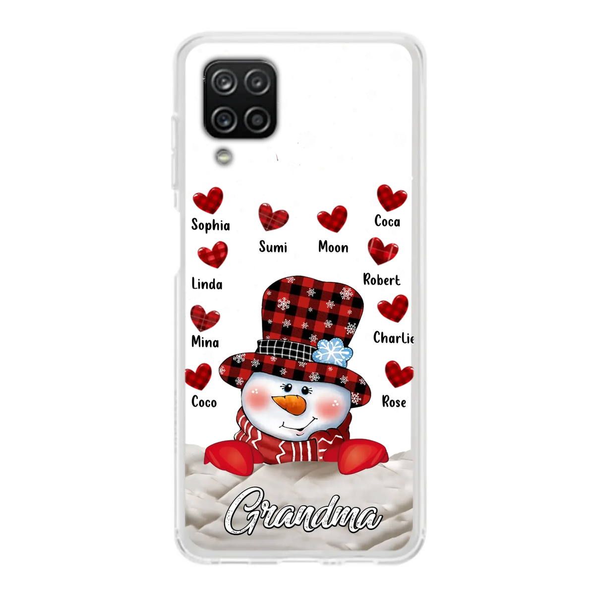 Personalized Snowman Grandma Phone Case - Christmas Gift Idea For Grandma - Up to 10 Kids - Case For iPhone/Samsung