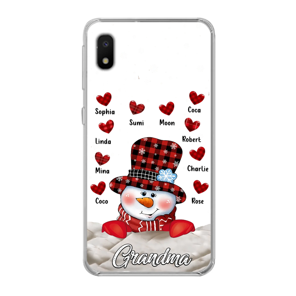 Personalized Snowman Grandma Phone Case - Christmas Gift Idea For Grandma - Up to 10 Kids - Case For iPhone/Samsung