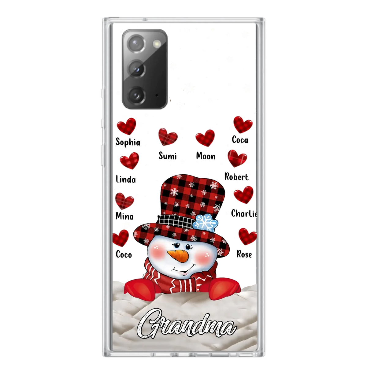 Personalized Snowman Grandma Phone Case - Christmas Gift Idea For Grandma - Up to 10 Kids - Case For iPhone/Samsung