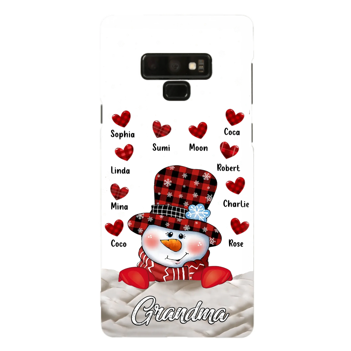 Personalized Snowman Grandma Phone Case - Christmas Gift Idea For Grandma - Up to 10 Kids - Case For iPhone/Samsung