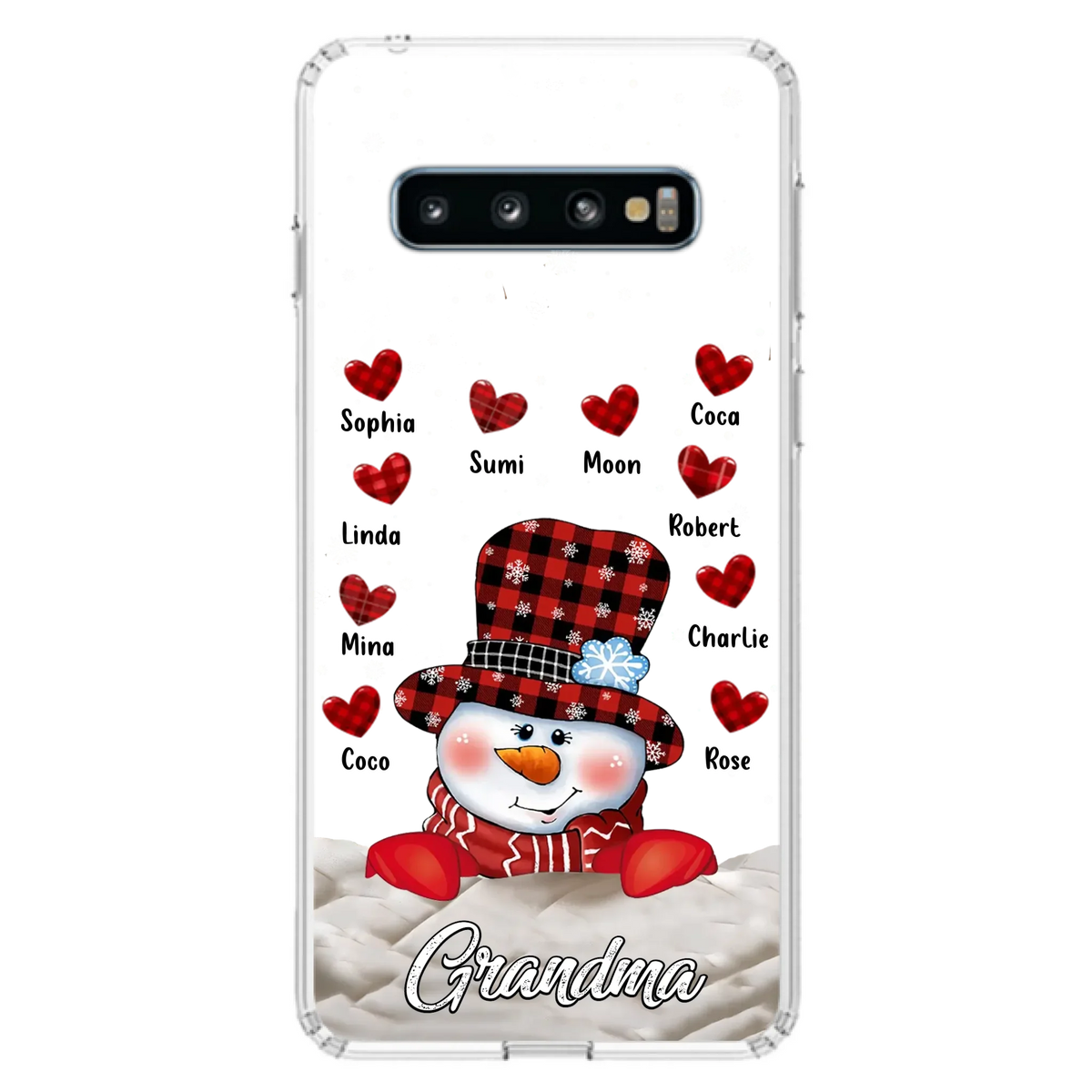 Personalized Snowman Grandma Phone Case - Christmas Gift Idea For Grandma - Up to 10 Kids - Case For iPhone/Samsung
