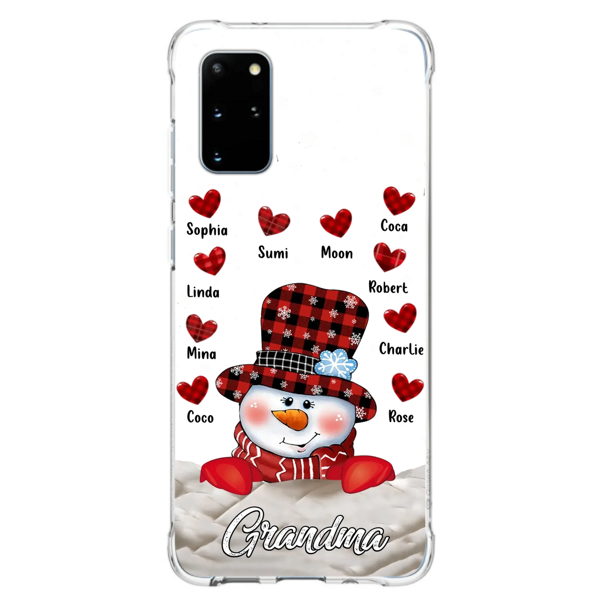 Personalized Snowman Grandma Phone Case - Christmas Gift Idea For Grandma - Up to 10 Kids - Case For iPhone/Samsung