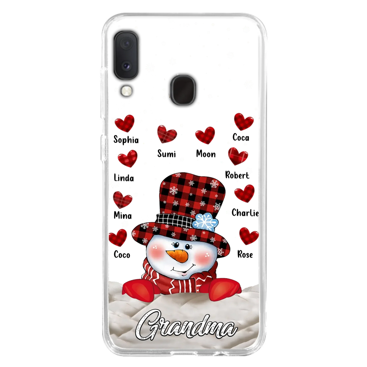 Personalized Snowman Grandma Phone Case - Christmas Gift Idea For Grandma - Up to 10 Kids - Case For iPhone/Samsung