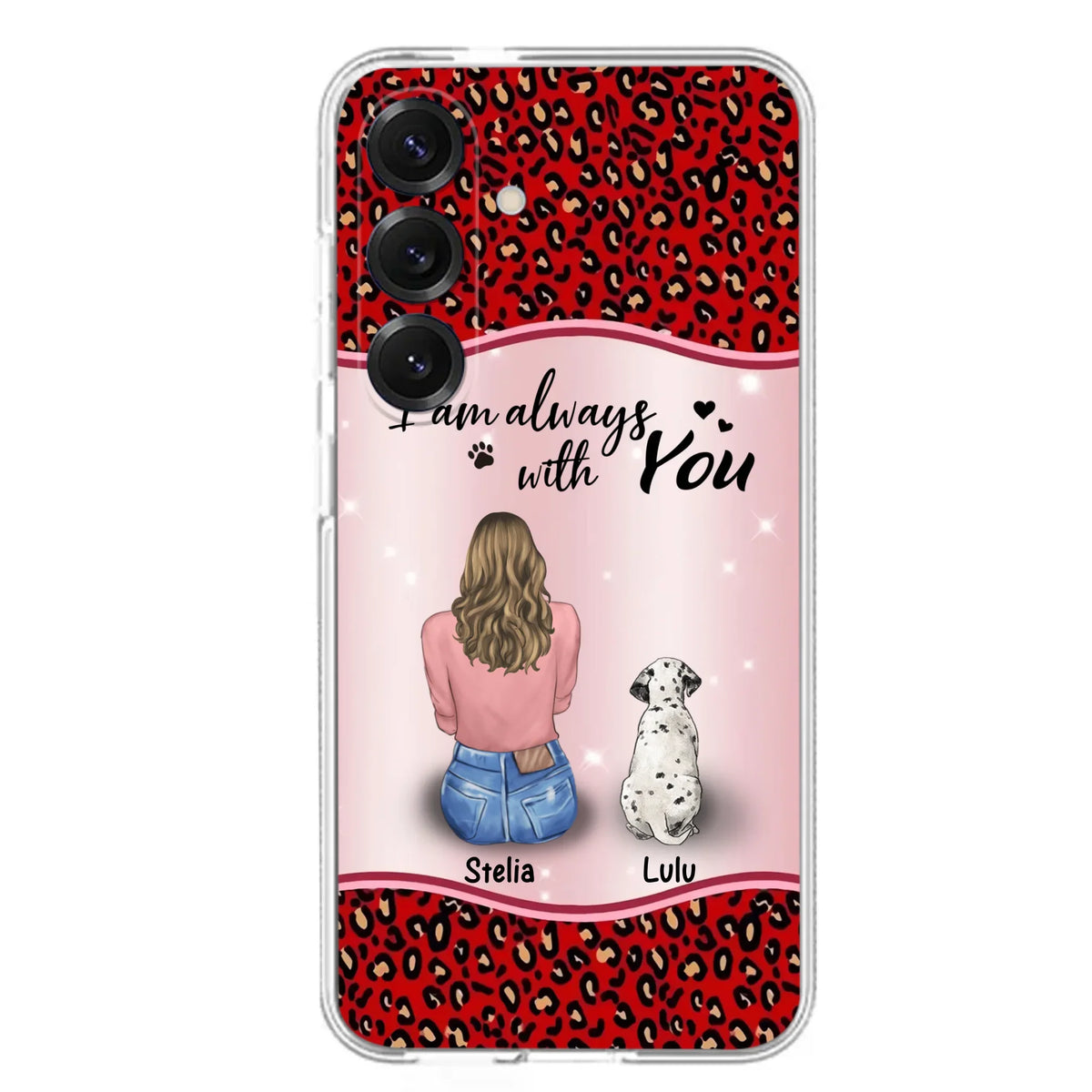 Personalized Dog Mom Phone Case - Upto 4 Dogs -Gift Idea For Dog Owners - I Am Always With You - Case For iPhone/Samsung