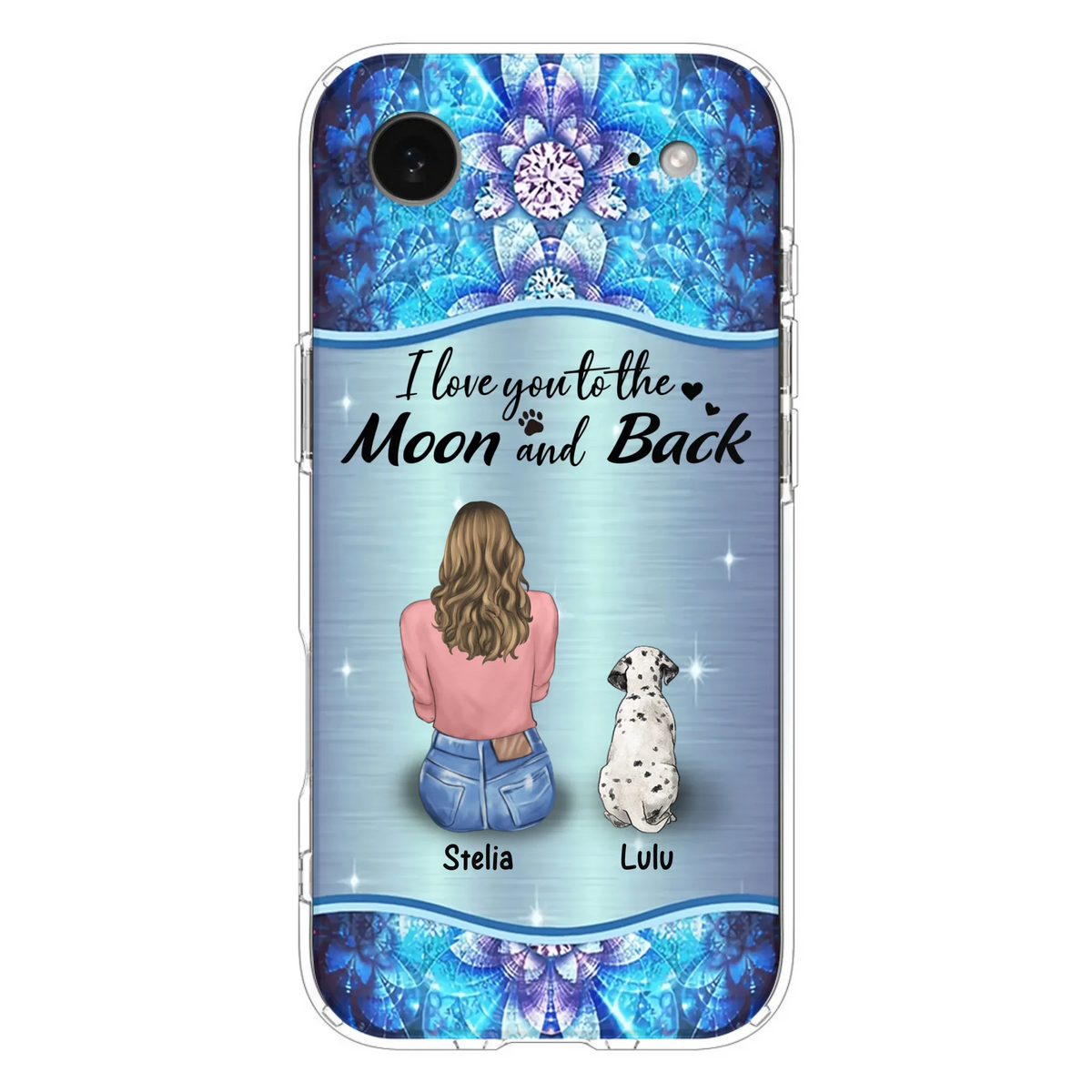 Personalized Dog Mom Phone Case - Upto 4 Dogs -Gift Idea For Dog Owners - I Love You To The Moon And Back - Case For iPhone/Samsung