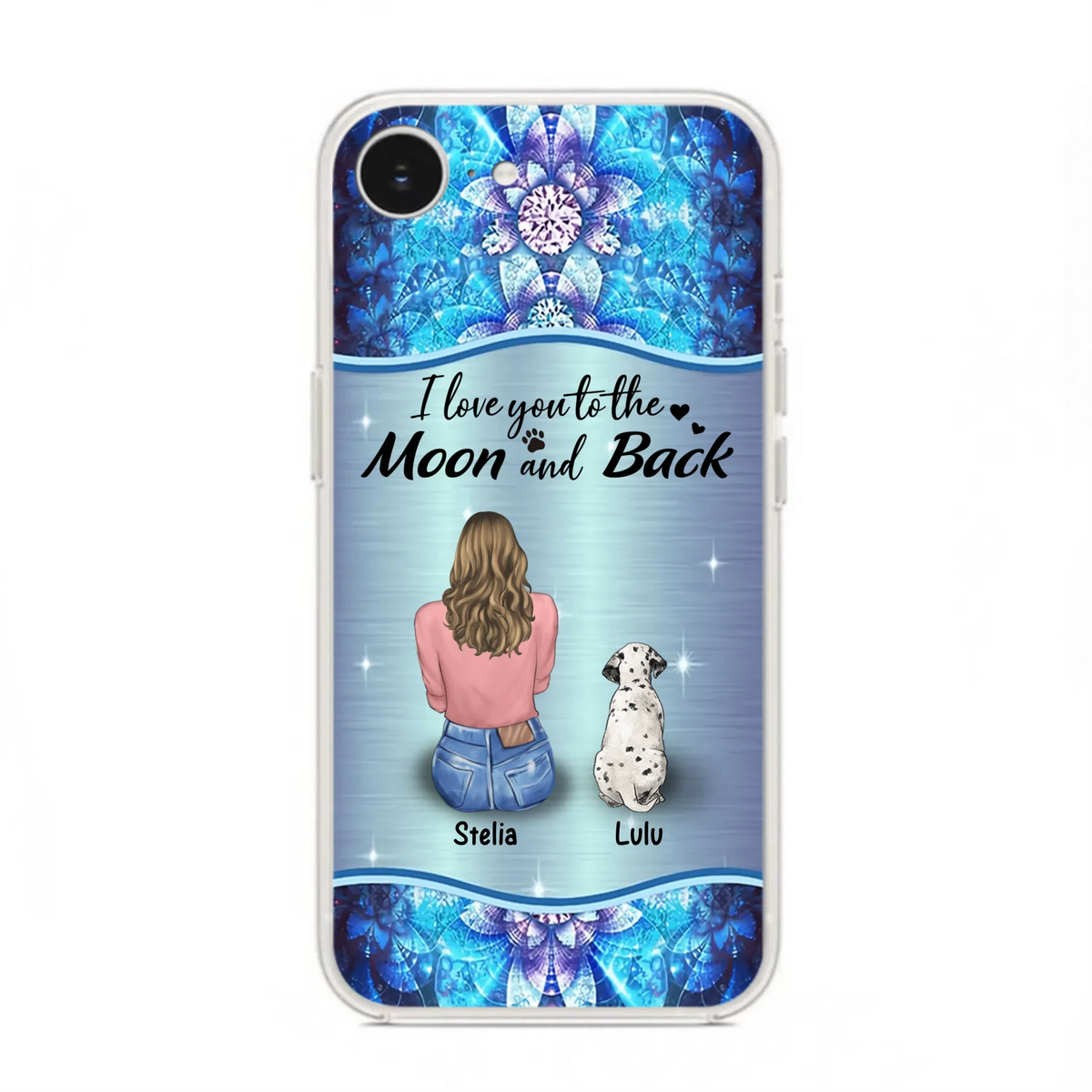 Personalized Dog Mom Phone Case - Upto 4 Dogs -Gift Idea For Dog Owners - I Love You To The Moon And Back - Case For iPhone/Samsung