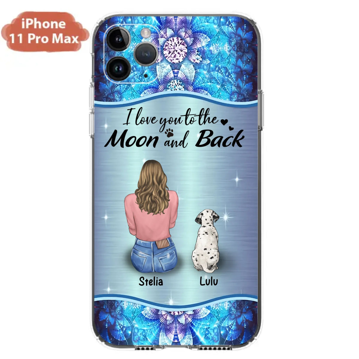 Personalized Dog Mom Phone Case - Upto 4 Dogs -Gift Idea For Dog Owners - I Love You To The Moon And Back - Case For iPhone/Samsung