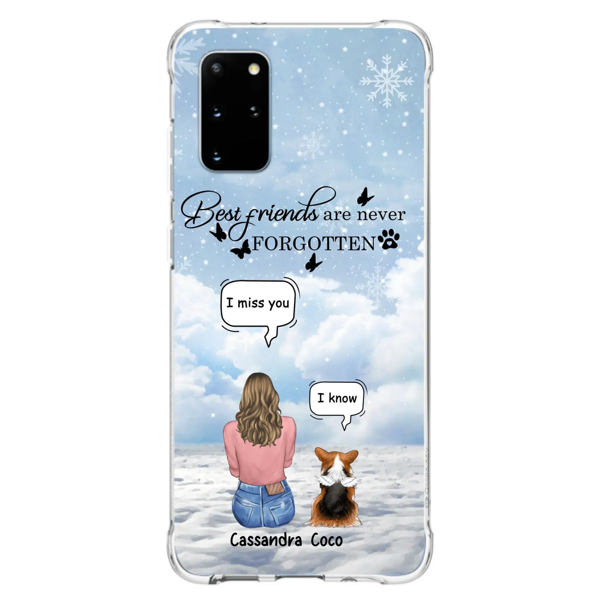Personalized Memorial Pet Phone Case - Upto 3 Pets - Memorial Gift Idea For Dog/Cat/Rabbits Owners - I Miss You - Case For iPhone/Samsung