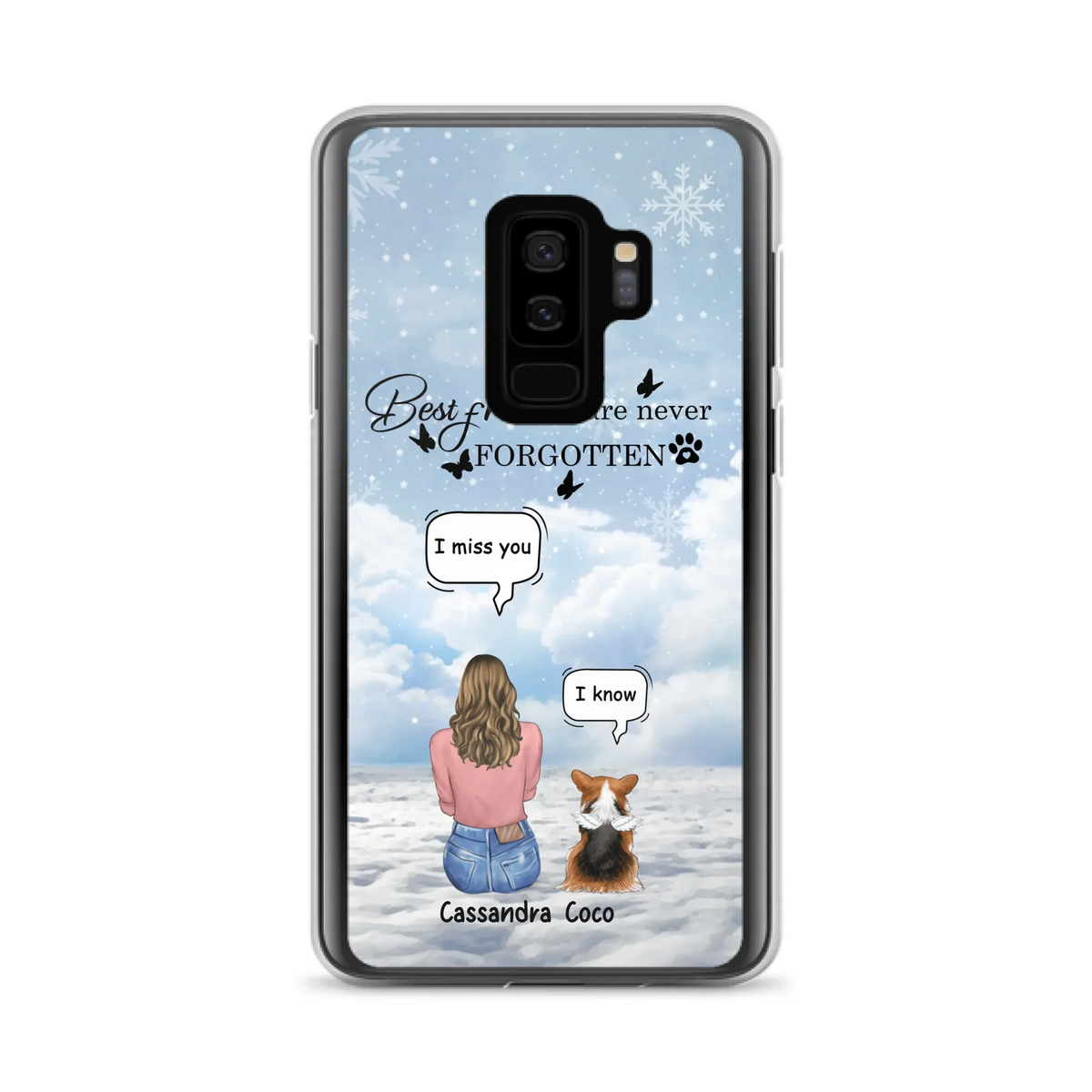 Personalized Memorial Pet Phone Case - Upto 3 Pets - Memorial Gift Idea For Dog/Cat/Rabbits Owners - I Miss You - Case For iPhone/Samsung