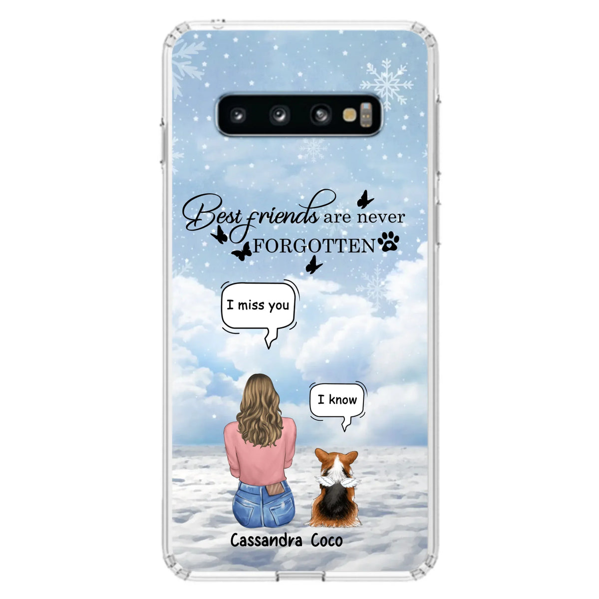 Personalized Memorial Pet Phone Case - Upto 3 Pets - Memorial Gift Idea For Dog/Cat/Rabbits Owners - I Miss You - Case For iPhone/Samsung