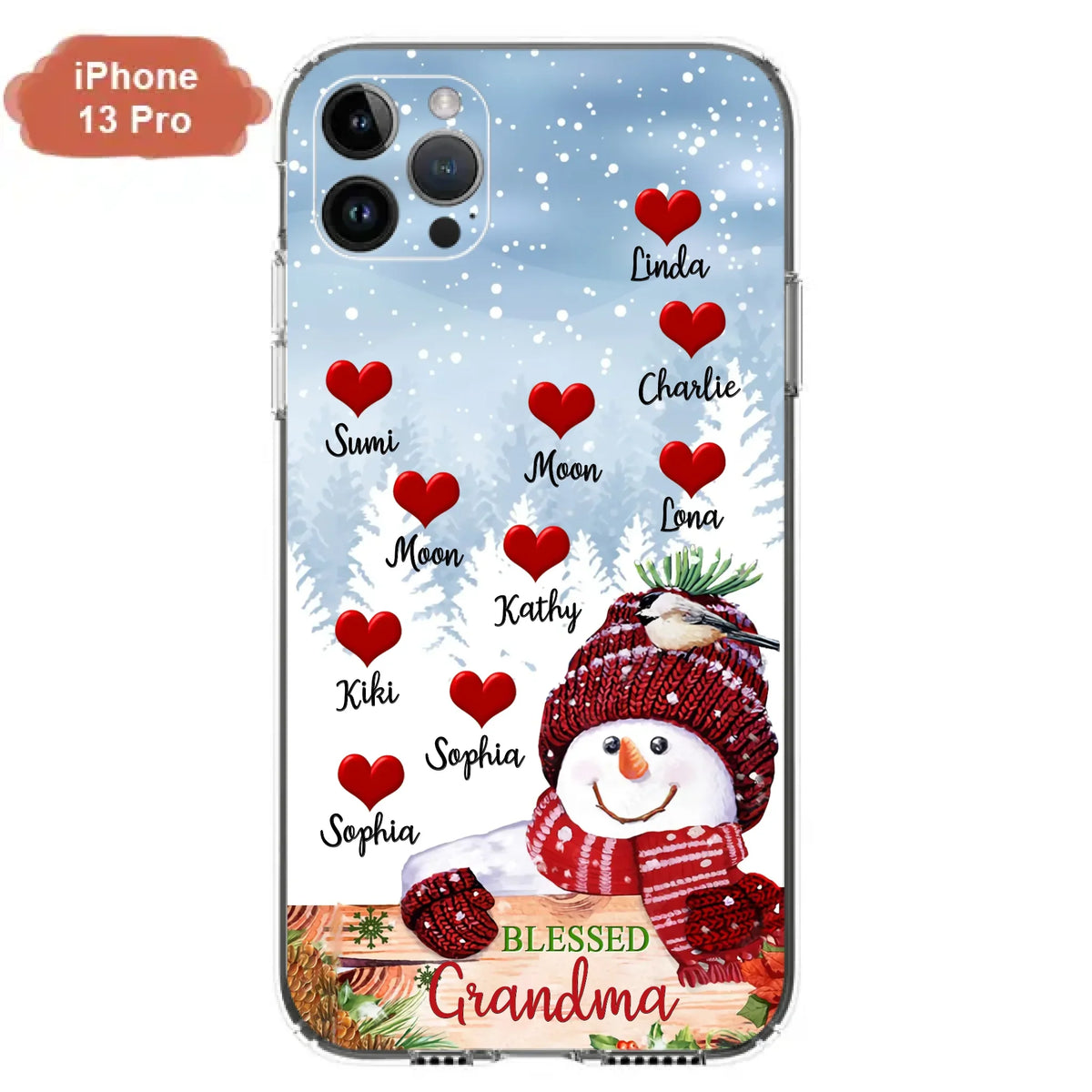 Personalized Snowman Grandma Phone Case - Christmas Gift Idea For Grandma - Up to 10 Kids - Case For iPhone/Samsung - Blessed Grandma