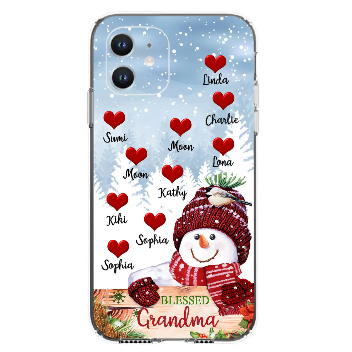 Personalized Snowman Grandma Phone Case - Christmas Gift Idea For Grandma - Up to 10 Kids - Case For iPhone/Samsung - Blessed Grandma