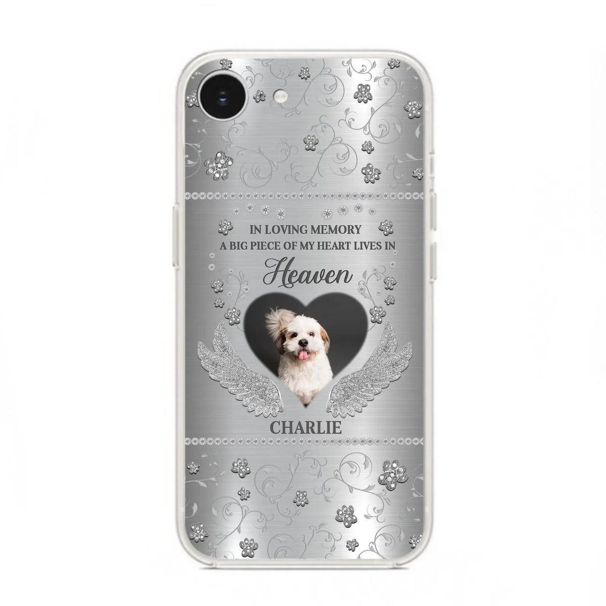 Personalized Memorial Phone Case - Upload Photo - Memorial Gift Idea For Pet Lover - A Big Piece Of My Heart Lives In Heaven - Case For iPhone/Samsung