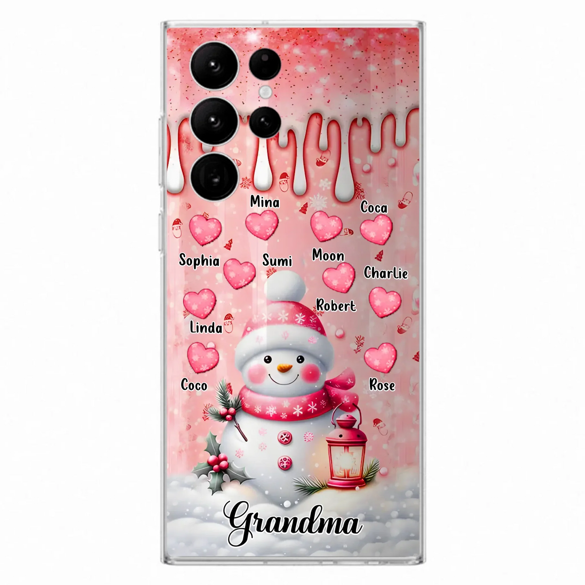 Personalized Snowman Grandma Phone Case - Christmas Gift Idea For Grandma - Up to 10 Kids - Case For iPhone/Samsung - Grandma